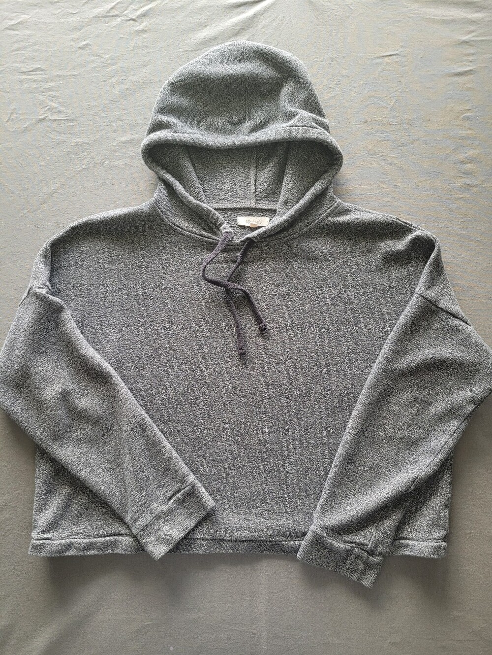 Madewell Gray Marled 100% Cotton Pullover Hoodie Women's M Boxy Relaxed